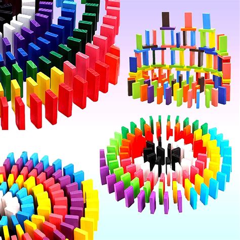 RABBITTOM 1000 pcs Colorful Wooden Creative Blocks for Kids Educational ...