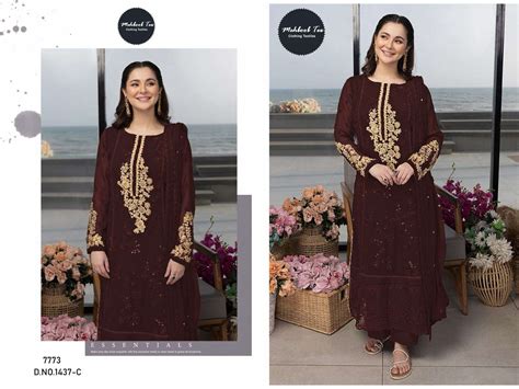 MEHBOOB TEX D NO 1437 GEORGETTE WITH HEAVY EMBROIDERY DESIGNER ...