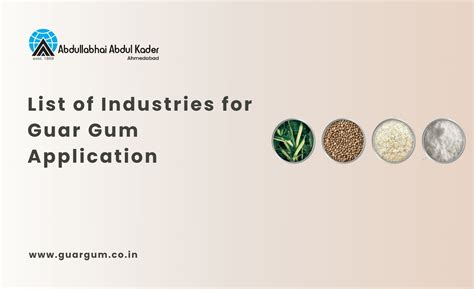 List of Industries for Guar Gum Application