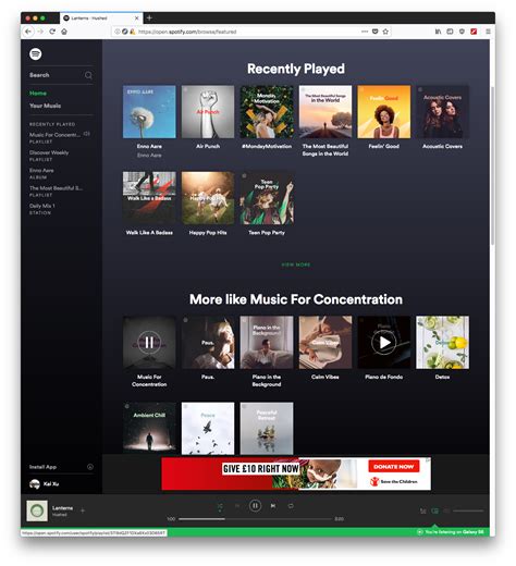 Spotify web player - coastdase