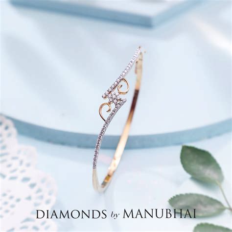 Buy Real Diamond Bangle Online | Real Diamond Bangle by Manubhai.