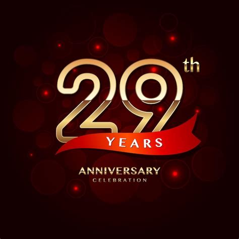 29th year anniversary celebration logo design with a golden number and ...