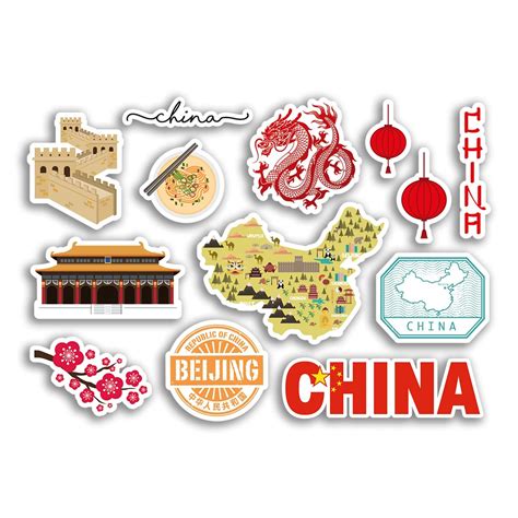 A5 Sticker Sheet China Vinyl Stickers - Landmark Holiday Lantern Stamp ...