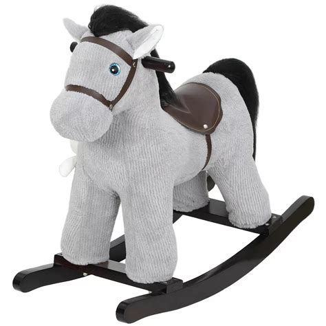 Qaba Toddler Rocking Horse, Kids Ride on Toy with Realistic Neigh