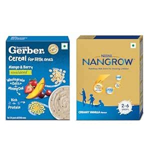 Nestle Gerber Cereals Mango & Berry For 2-6 Year Old Kids 300G + Nestle ...