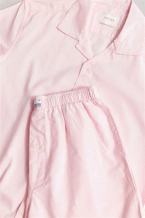 Buy Men's linane Pink Linen Co-Ords Online | SNITCH