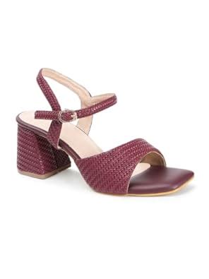 Buy Carlton London Women Maroon Stylish Fashion Embellished Sandals for ...