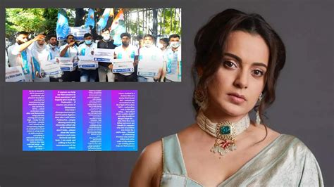 Protest against Kangana Ranaut's 'India got freedom in 2014' remark ...