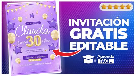 Como hacer Invitación de cumpleaños de mujer - GRATIS Y EDITABLE ...