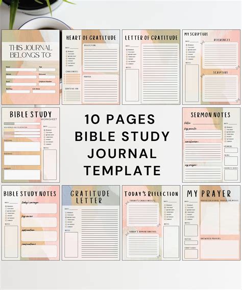 Bible study journal devotion worksheet digital bible journal bible ...