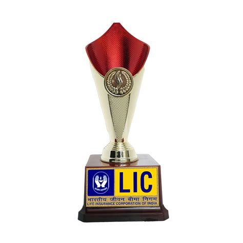 TROPHY VENTURE Gold with RED Texture LIC Event Trophy : Amazon.in ...