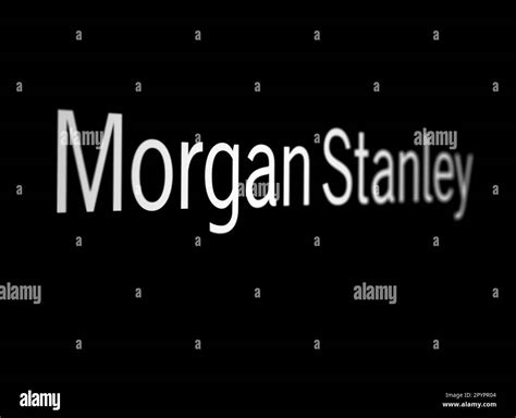 New York City, US, March 2023: White Morgan Stanley logo on a black ...