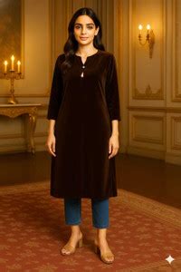 shfiaa Women Solid Straight Kurta - Buy shfiaa Women Solid Straight ...