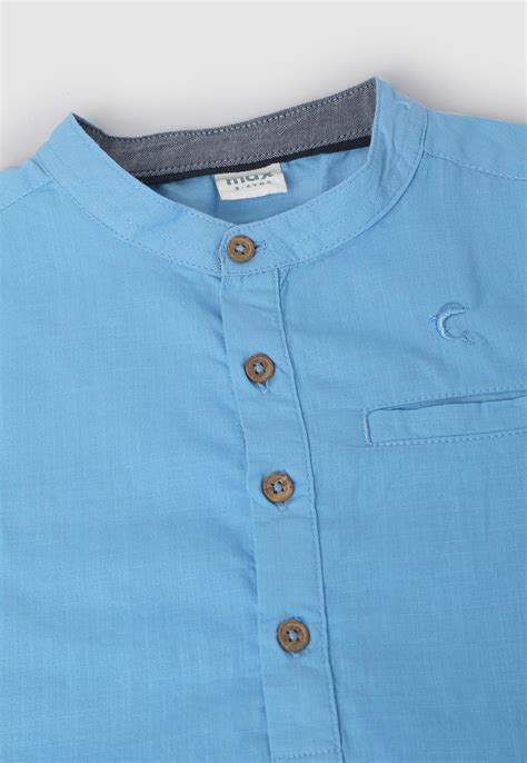 Buy Boys Solid Band Collar Shirt Online at just Rs. 499.0 ...