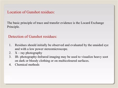 Gunshot residue, forensic analysis and interpretation ppt 03 | PPT