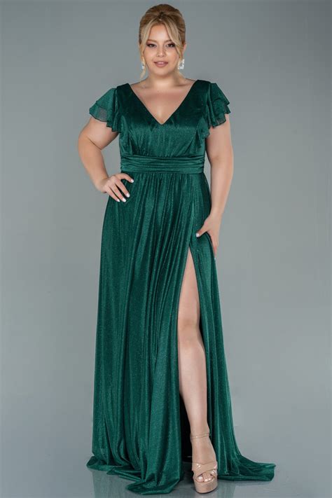Long Emerald Green Plus Size Evening Dress ABU2578 | Abiyefon.com