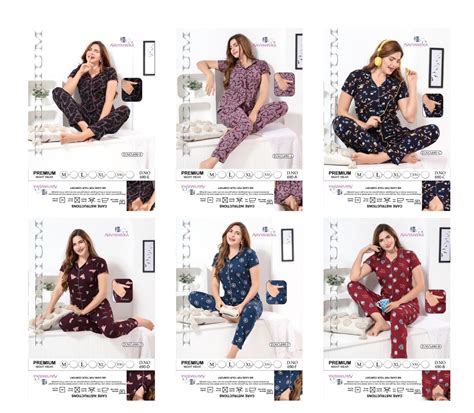 Design 690 Kavyansika Hosiery Cotton Collar Night Suits Wholesaler ...