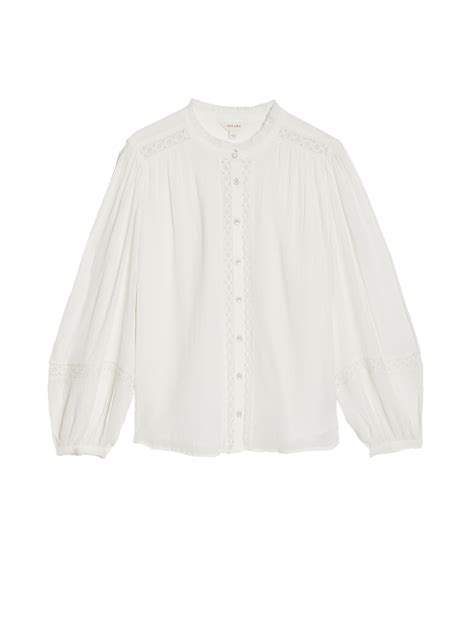 Buy Modal Blend Lace Insert Blouse at Marks & Spencer
