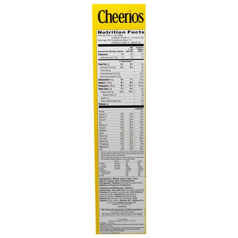 Cheerios Nutrition Food Label | Besto Blog