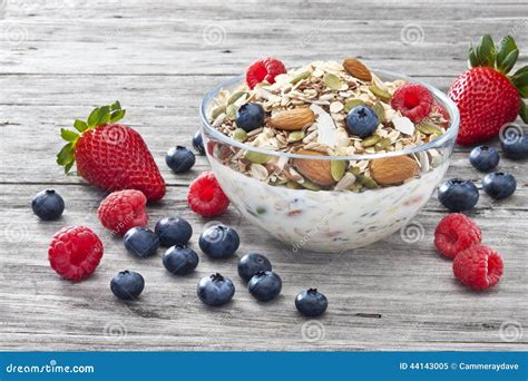 Cereal Muesli Granola Berries Breakfast Stock Image - Image of ...