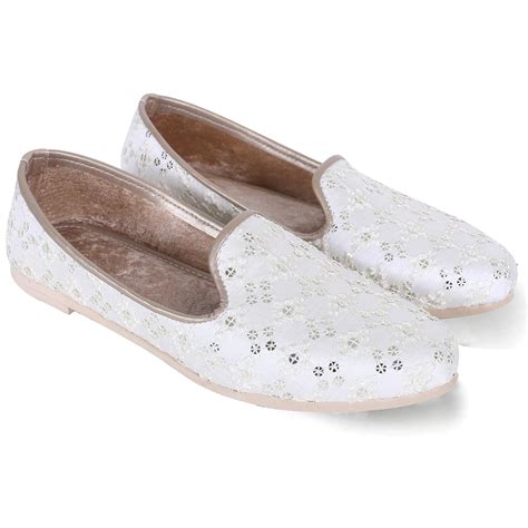 DFR Men Ethnic Jutti Wedding Kurta Loafer Shoe Juti Off White, UK Size ...