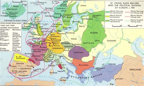 Map Of The Viking Invasion Of Europe
