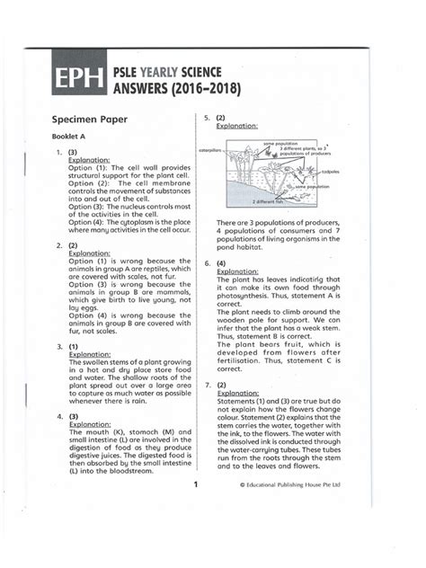 Image result for PSLE 2016 Science Answer Key