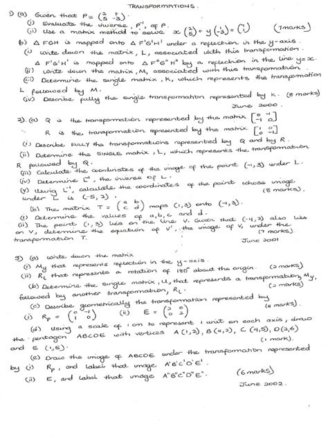 Image result for Past CSEC Math Questions On Transformation