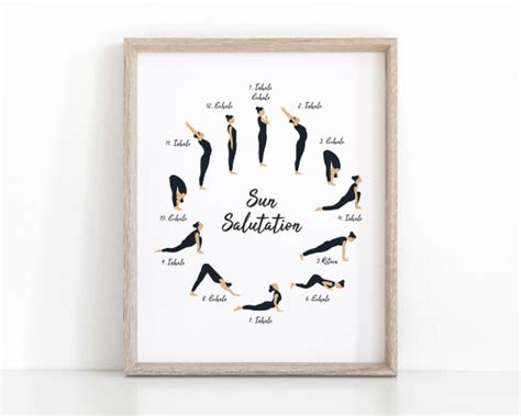 Inhale Exhale Sun Salutation Yoga Print Instant Download Yoga - Etsy India