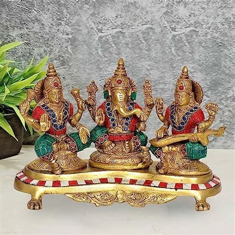 Dattatreya Set Three Statues - Lakshmi, Ganesha and Saraswati Idol ...