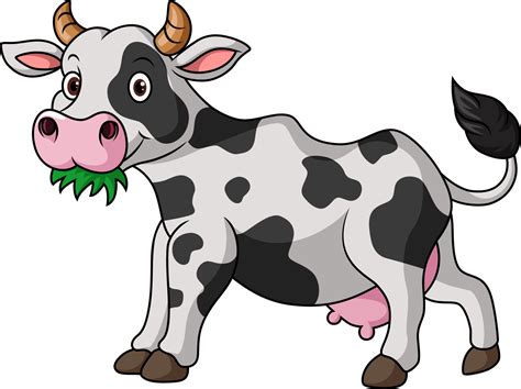 Cute cow cartoon eat grass 19568542 Vector Art at Vecteezy
