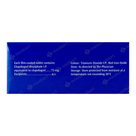 CPG 75MG TABLET 10'S, Price, Composition & Generic Alternatives - Medkart