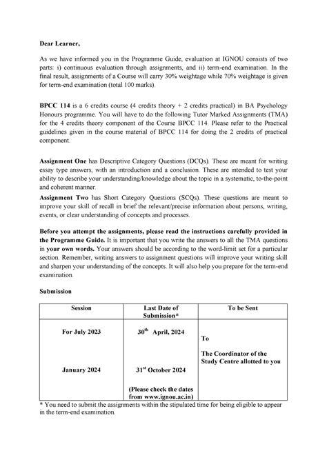 BPCC 114-July 2023-2024- Bapch Assignment-Swati - Dear Learner, As we ...