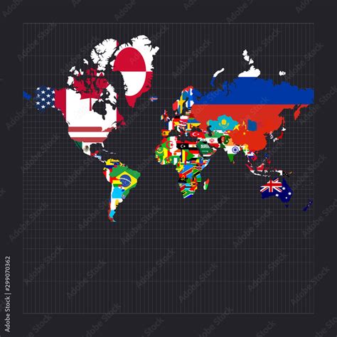 Vector Mercator Projection World Map 的图像结果