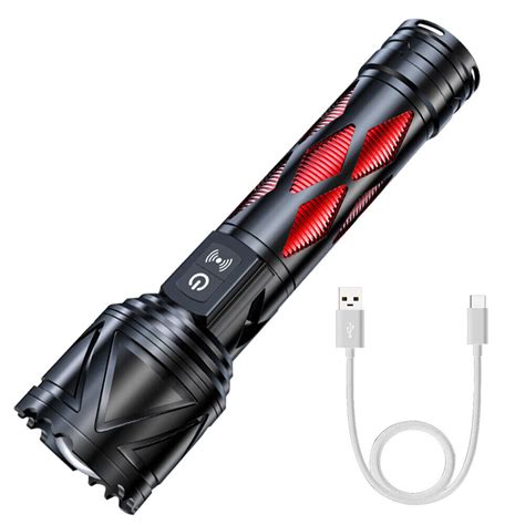 Buy BORUIT Rechargeable Laser Combo Flashlight Zoom Super Light Torch ...