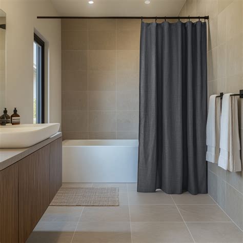 Dim Grey Linen Shower Curtain – Waterproof or Unlined – Custom Sizes ...