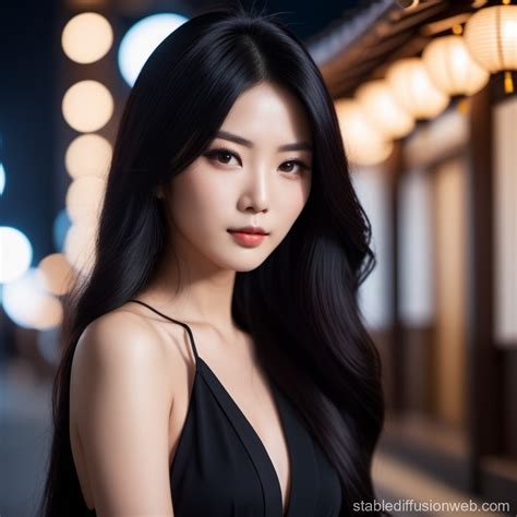 Japanese Woman with Long Black Hair | Stable Diffusion Online