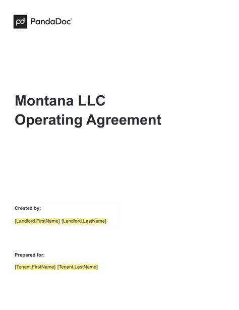 Montana LLC Operating Agreement Sample Llc Operating Agreement Montana ...