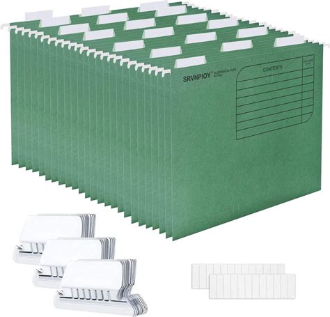 Srvnpioy 25Pcs A4 Suspension Files with Tabs and Card Inserts for ...