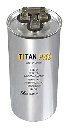 Titan PRO Round Motor Dual Run Capacitor,45/5 Microfarad Rating,370 ...