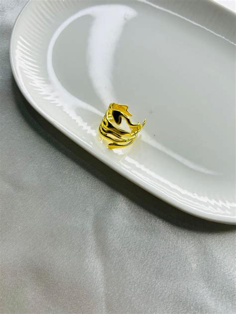 Ripple Wave Adjustable Ring – Nivoura jewels
