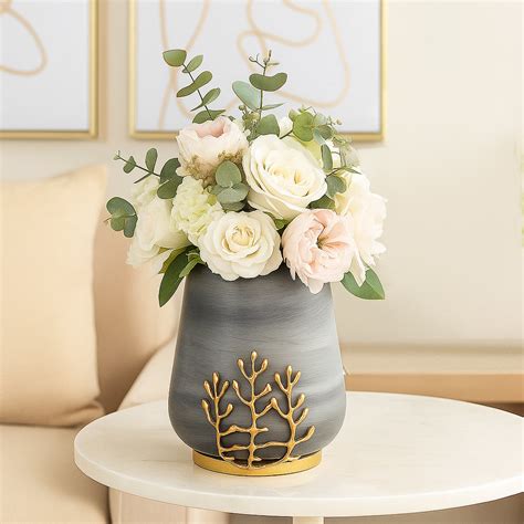 Buy Decorative Droplet Vase with Golden Branch Large (Gold) Online in ...