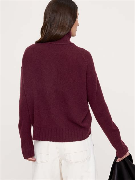 Relaxed Cashmere Turtleneck Sweater | Banana Republic