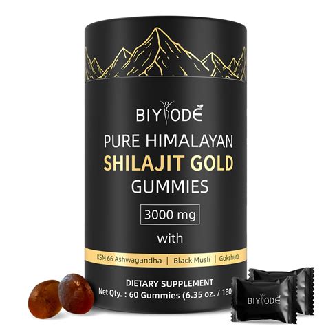 Amazon.com: BIYODE Shilajit Gummies: Pure Shilajit Himalayan Rich in Ashwagandha Gaulshura ...