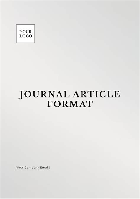 Image result for Journal Article Format