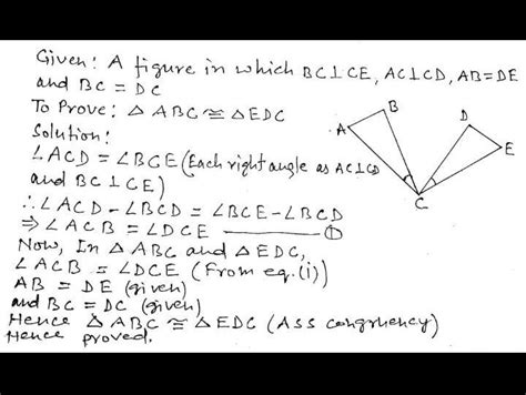 5. In the figure, BC I CE, AC ICD, AC = CB and BC = DC. Prove that AABC ...