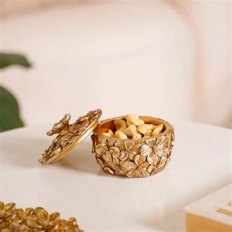 Floral 3D Trinket Jar Antique Bronze Online - Premium Decor Object ...