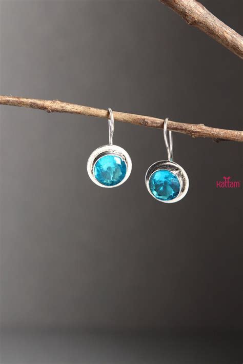 Sky Blue Silver Hook Drop - Kattam