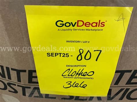 Apparel: "Clothes" (SEP25-0807) | GovDeals