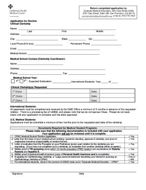 Fillable Online cpmc 2007 UCSF Housestaff Appointment Checklist and ...